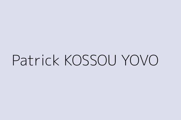 Patrick KOSSOU YOVO